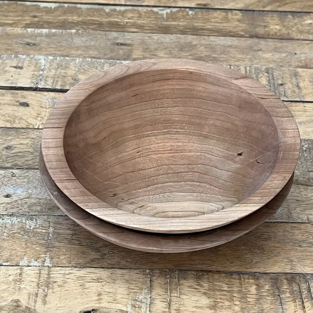 2 Handmade Wooden Bowls 7.5